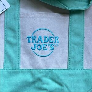 Trader Joe's Pastel Green Mini Canvas Tote Bag